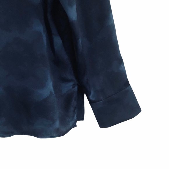 Vince Winter Tie Dye Silk Blouse Hydra Size 8 - Picture 7 of 10